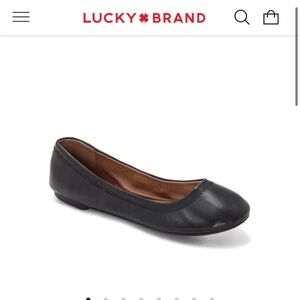 Lucky Brand Emmie Ballet Leather Flats, black, size 9